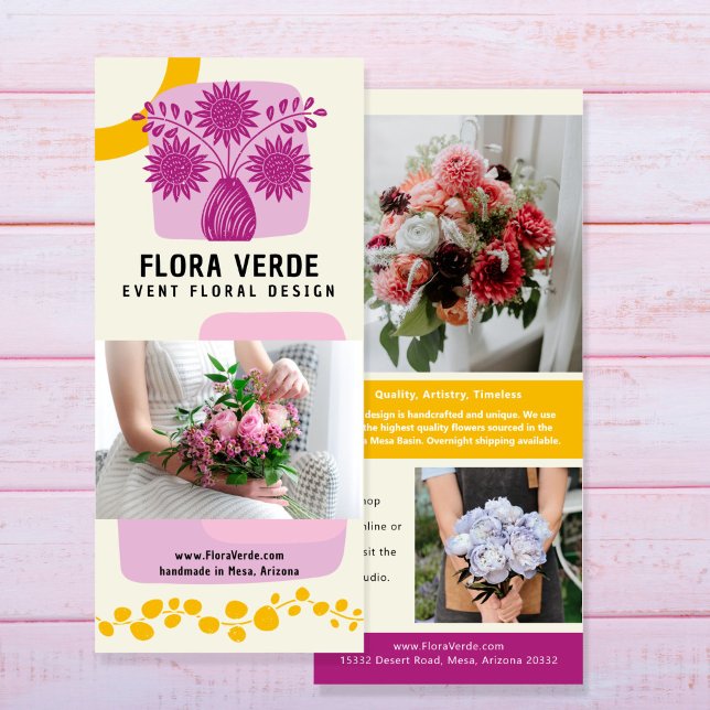 Carte de rack marketing créative Fleur d'impressio (Créateur téléchargé)