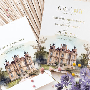 Carte de rappel à l'ordre du jour de manoir anglai