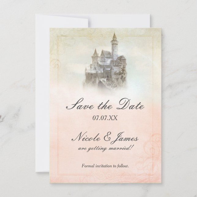 Carte de rappel de conte de fées de château à pers (Devant)
