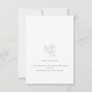 Carte de rappel de date de mariage à dessin floral