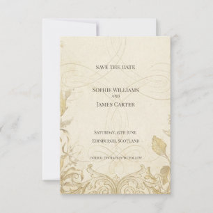 Carte de rappel de date de mariage à motif botaniq