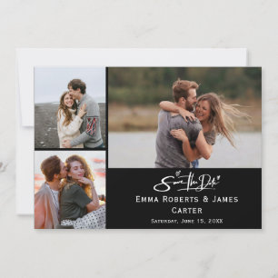 Carte de rappel de date de mariage en collage phot