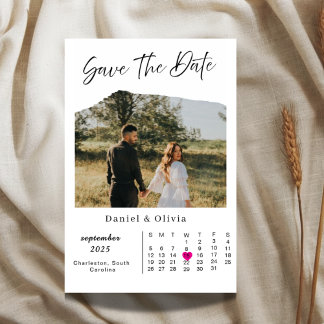 Carte de rappel de date de mariage photo rustique