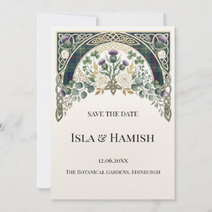 Carte de rappel de date d'une fleur sauvage écossa