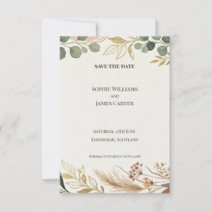 Carte de rappel de date minimale Eucalyptus Or