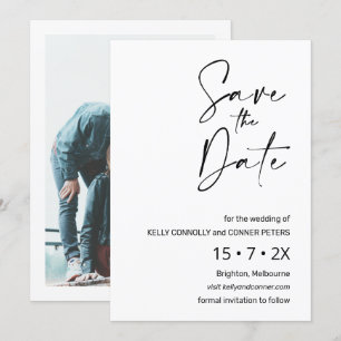 Carte de rappel de mariage à calligraphie minimali