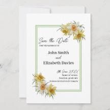 Carte de rappel de mariage à la jonquille