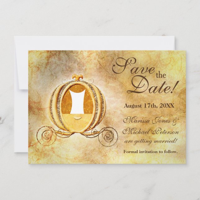 Carte de rappel de mariage Carrosse de Cendrillon  (Devant)