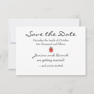 Carte de rappel de mariage Tiny Ladybird/Ladybug