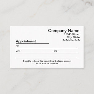 Carte de rappel de rendez-vous