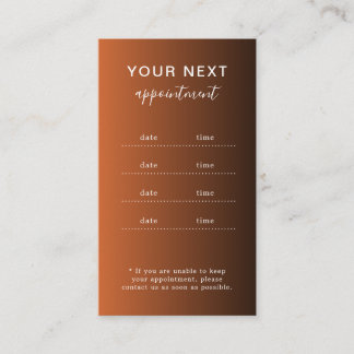 Carte de rappel de rendez-vous élégante pour salon