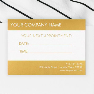Carte de rappel de rendez-vous Gold