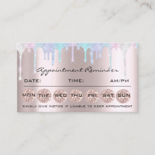 Carte de rappel de rendez-vous maquillage Unicorn 