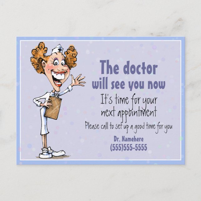 Carte de rappel de rendez-vous médecin/Médicale (Devant)