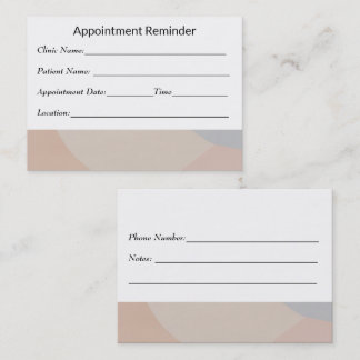 Carte de rappel de rendez-vous minimale Design épu