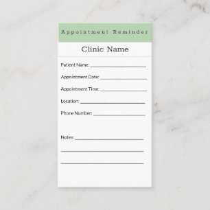 Carte de rappel de rendez-vous minimaliste profess