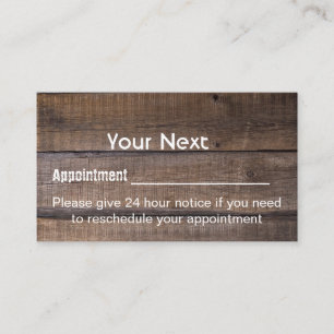 Carte de rappel de rendez-vous rustique profession