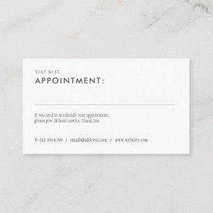 Carte de rappel de rendez-vous simple et élégant
