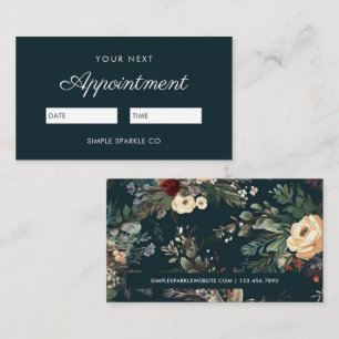Carte de rappel élégante Blue Floral