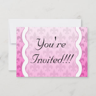 Carte de rappel Fleur De Lis RSVP - Rose