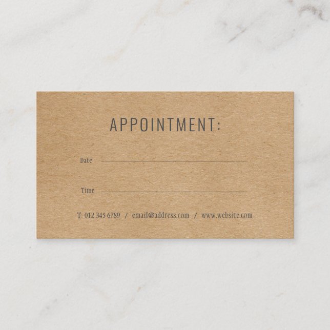 Carte de rappel professionnelle simple pour rendez (Devant)