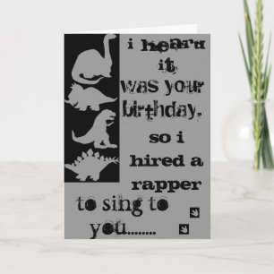 Carte de rapper d'anniversaire Dinosaur Velocirapt