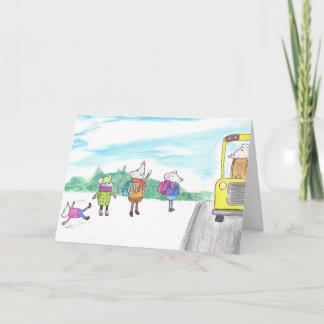 Carte de rats heureux de rentrée scolaire