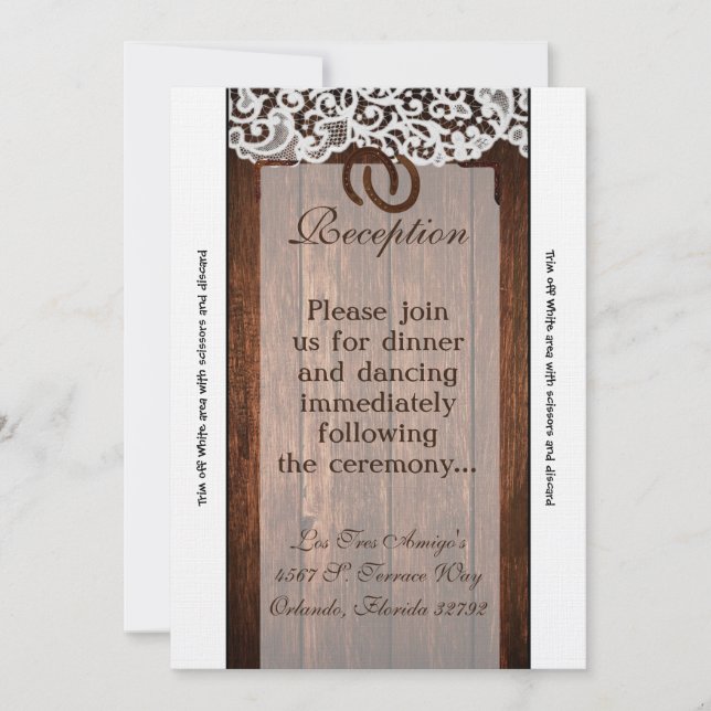 Carte de réception 3,5 x 7 Chaussures à cheval sur (Devant)