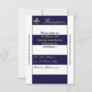 Carte de réception 3,5 x 7 cm Grille moderne Marin