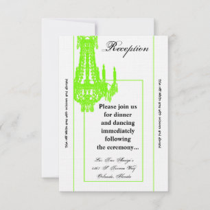 Carte de réception 3,5 x 7 cristal Chandelier Glit