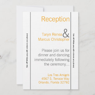 Carte de réception 3,5 x 7 Gre jaune Chevron