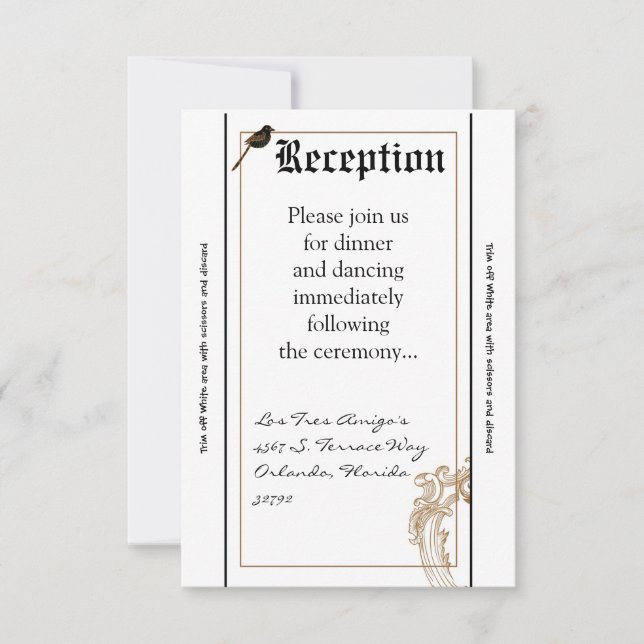 Carte de réception 3,5 x 7 Inséparables officiels  (Devant)