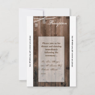 Carte de réception 3,5 x 7 Mason Jar String Lights