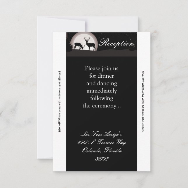 Carte de réception 3,5x7 Chasse au cerf sous la lu (Devant)