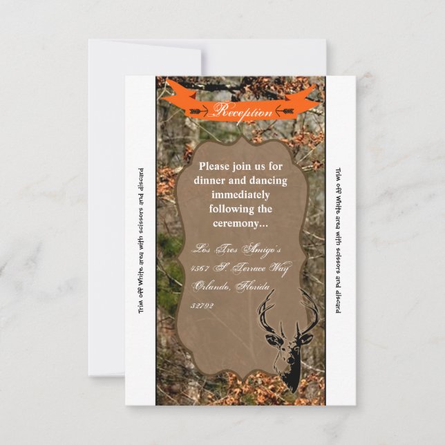 Carte de réception 3,5x7 Chasse Deer Buck Head Cam (Devant)