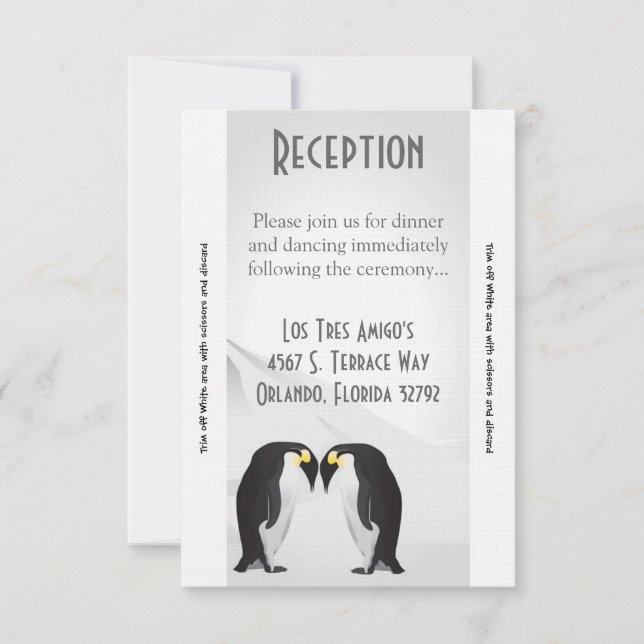 Carte de réception 3,5x7 Pingouin de campagne Comp (Devant)
