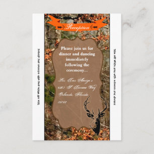 Carte de réception 3,5x7 Tête de cerf chasse camou