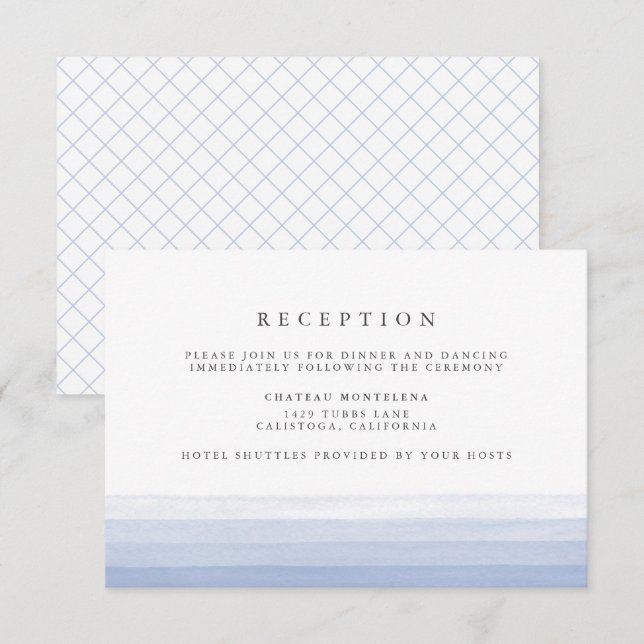 Carte de réception à l'aquarelle Dip Dye | Améthys (Devant / Derrière)