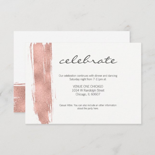 Carte de réception Bat mitzvah rose Gold (Devant / Derrière)