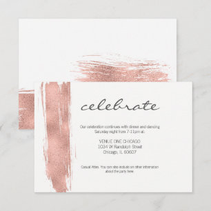 Carte de réception Bat mitzvah rose Gold