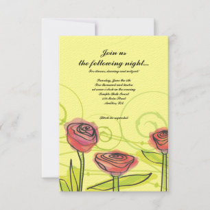 Carte de réception Bat mitzvah Rose transparente