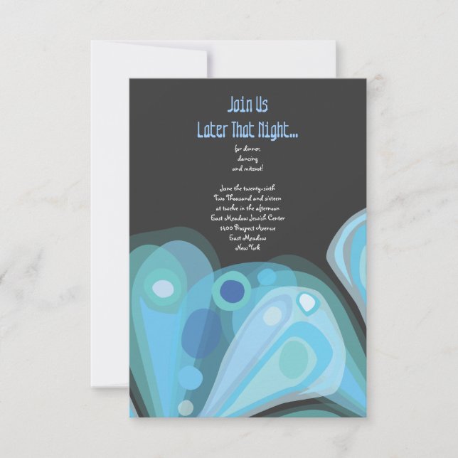 Carte de réception Bat mitzvah SOARING BUTTERFLY (Devant)