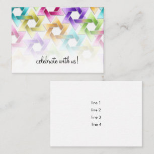 Carte de réception bat mitzvah Star of David Damas