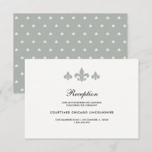 Carte de réception blanche Fleur de lis