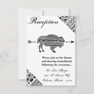 Carte de réception Boho Buffalo Tribal Motif B 3,5