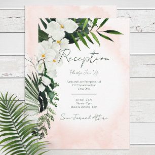 Carte de réception Boho Tropical Blush Watercolor