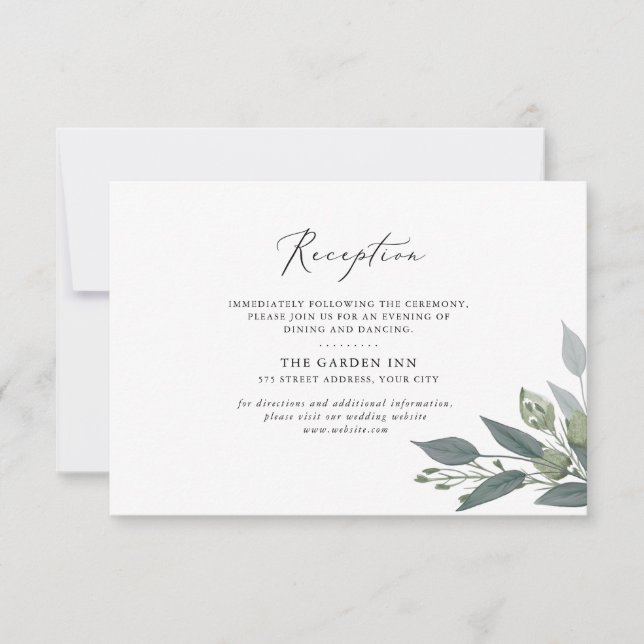 Carte de réception Bouquet de verdure (Devant)