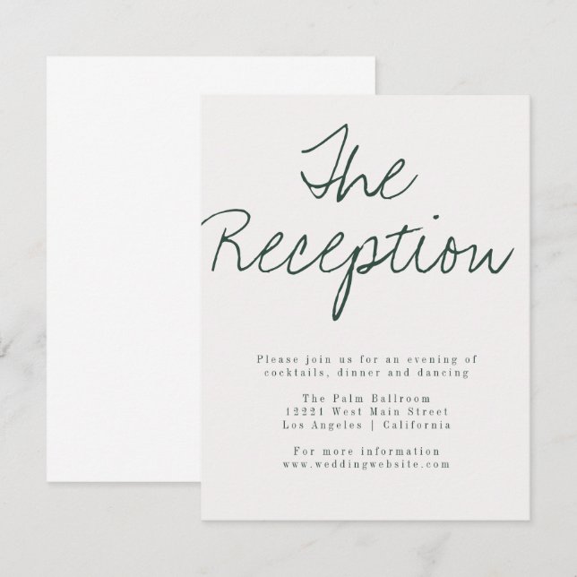 Carte de réception calligraphique moderne (Devant / Derrière)
