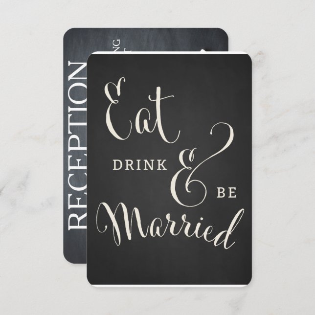 Carte de réception Chalkboard Forever & Always (Devant / Derrière)