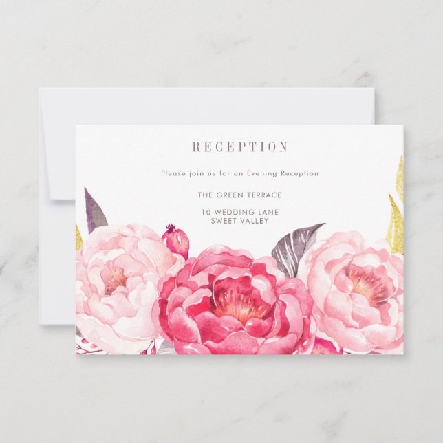 Carte de réception de bouquet anglais à l'aquarell (Devant)